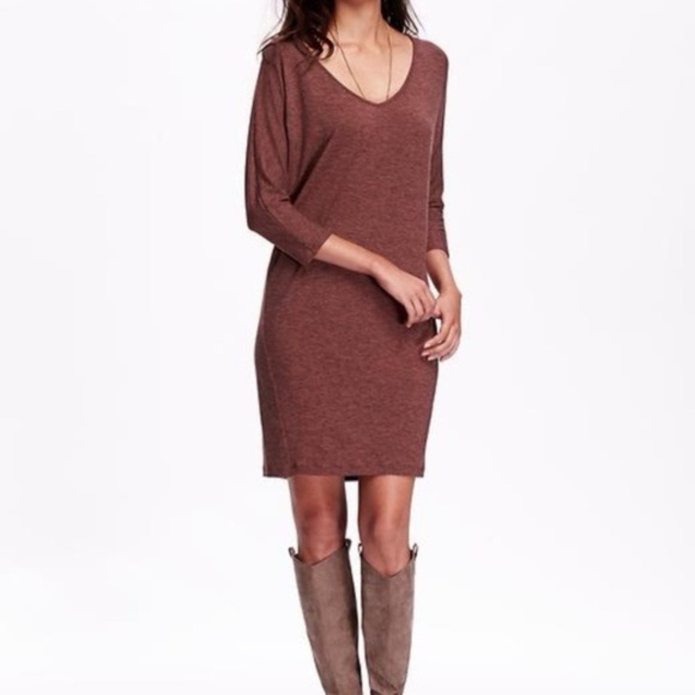 Old Navy Women’s Rust V-Neck Cocoon Dress